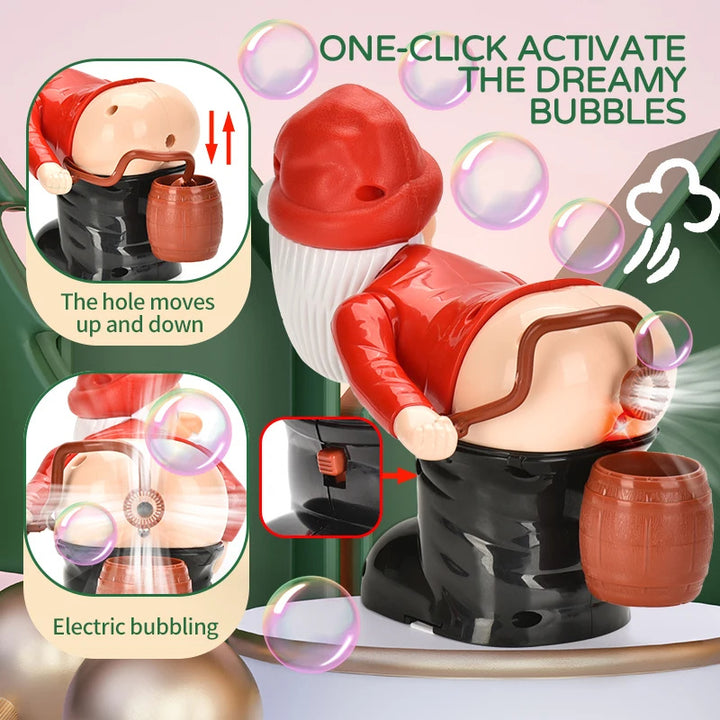 Electric Santa Claus Bubbles Machine Music Light Toy